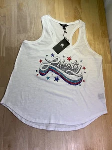 New Women's Rock Republic Razor Back Tank Top Sz XL Patriotic with Bling!!* - Picture 1 of 4