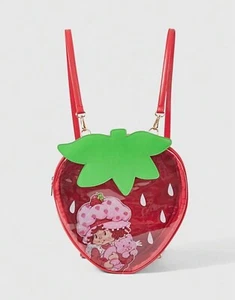 New STRAWBERRY SHORTCAKE Backpack Cat CUPCAKE Bag RED STRAWBERRY SHAPED Purse - Picture 1 of 5