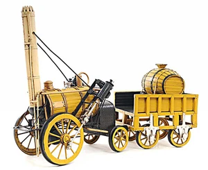 Stephenson's Rocket Steam Locomotive 1829 Metal Model 18" Vintage Train Decor - Picture 1 of 13