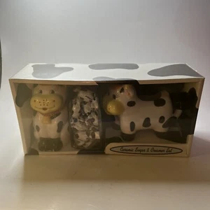 Houston Harvest Holstein Cow Ceramic Sugar & Creamer Set Farmhouse Décor Set - Picture 1 of 4