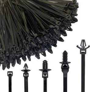 160Pcs Universal Nylon Push Mount Cable Zip Tie,Nylon Self Locking Cable - Picture 1 of 2