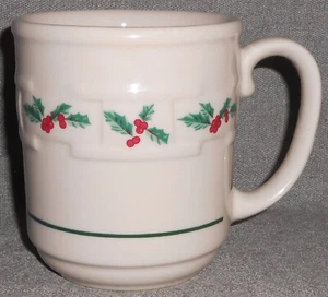 Taza Longaberger Tradiciones Tejidas Patrón Acebo 14 OZ Mango HECHA EN EE. UU. - Imagen 1 de 4