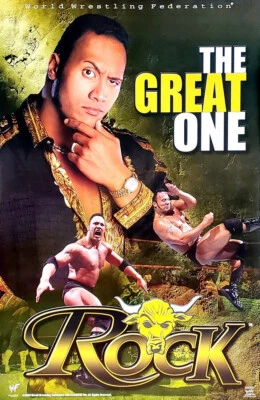 PÓSTER DWAYNE JOHNSON THE ROCK VINTAGE WWF - SELLADO DE FÁBRICA 2000, LUCHA LIBRE, Foto 1 de 2