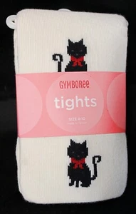 2007 Gymboree Glamour Kitty Tights sz 8-10 NWT Winter Cat with Red Bow - Picture 1 of 6