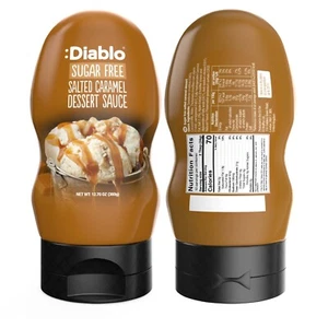 Diablo Salted Caramel Dessert Sauce | Sugar Free | Diabetic Friendly | 360g - Picture 1 of 12