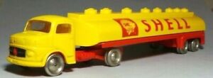Lego Vintage 1960's Red & Yellow Mercedes Shell Tanker Lorry Truck HO Scale VGC