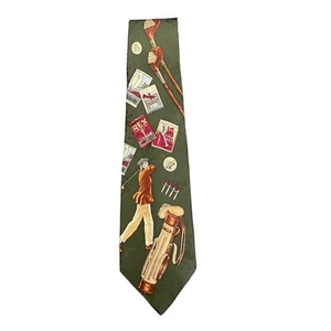 Corbata de seda con patrón verde de golfista Robert Talbott - Imagen 1 de 6