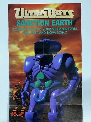 Vintage 1992 Ultrabots *DEBUT* Poster 28x58cm Nintendo Power Original NIN 37 - Image 1 of 4
