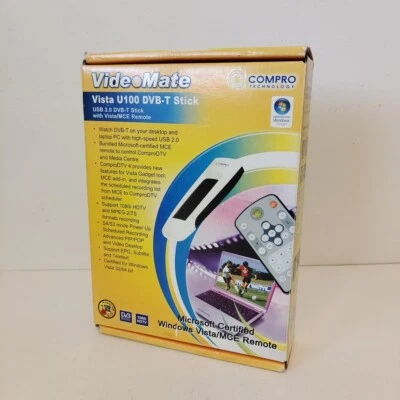 Compro VideoMate Vista U100 DVB-T USB 2.0 TV Tuner with Remote Control - Image 1 of 4