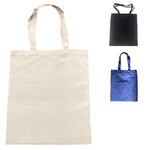 100 Lot Cotton Natural Plain Grocery Shopping Tote Bags 16" Wholesale Bulk