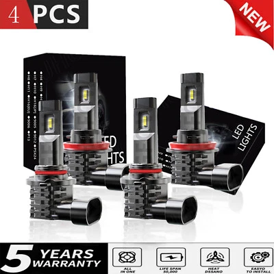 For Saab 9-7x 2005-2009 LED Headlight 4Pcs 9005+H11 Combo High Low Beam Bulbs - Image 1 of 4