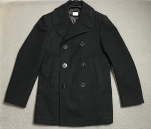 Giacca cappotto uomo vintage Navy Pea lana nero 8405-01-154-5781 - Foto 1 di 15