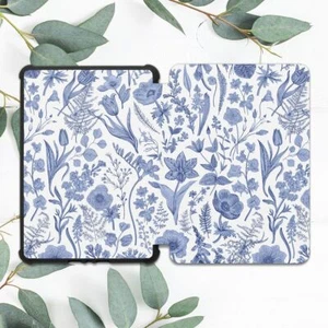 Blue Botanical Flowers Floral Case For All-new Kindle 10th Gen Kindle Paperwhite - Picture 1 of 3