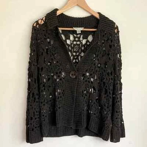 Talbots | schwarzer Handstrick Strickjacke Pullover Gr. Large - Bild 1 von 7
