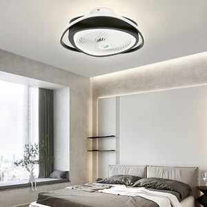 Enclosed LED Ceiling Fan Light Bladeless Ceiling Fan Lamp w/ Remote Control - Picture 1 of 16