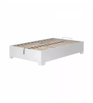 LETTO PIAZZA E MEZZA CONTENITORE CON PIEDINI "BED BOX" BIANCO 120X190 CM - Immagine 1 di 4