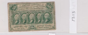 1862 FIRST ISSUE Fractional Currency 50 Cents, FR# 1313 Civil War - FINE PLUS - Picture 1 of 2