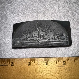 Printing Block ( Old Battleship Destroyer ) Great Image & Details! - Picture 1 of 10