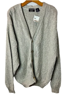 Trader Bay 2XL Knit Cardigan Oatmeal Textured GrandpaCore Fisherman Style VTG - Image 1 of 4