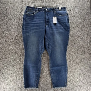 Judy Blue Bartlett High Rise Tummy Control Top Cut Raw Hem Skinny Fit New 24W - Picture 1 of 13