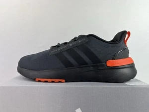 adidas Unisex Kids Child Racer TR21 Shoes Carbon Black Impact Orange SIZE 5 - Picture 1 of 8
