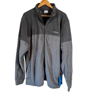 Columbia Men's Fleece Jacket Sz XXL Basin Trail Full Zip Two Tone Gray Outdoors  - Picture 1 of 11