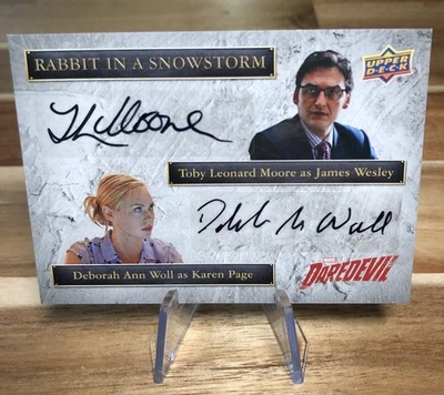 2018 U.D. Daredevil DEBORAH ANN WOLL (True Blood) TOBY L. MOORE Dual Auto  - Image 1 of 2