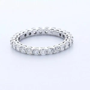14K Gold Eternity Wedding Ring Classic 2.50 Carat Round Lab-Grown Diamond E VVS2 - Picture 1 of 11