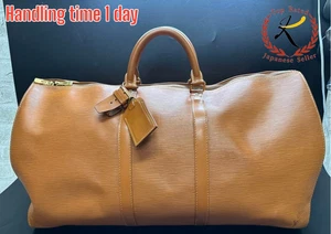 LOUIS VUITTON Epi Leather Keepall 55 Boston Bag/Travel Bag in Zipa used Auth F/J - Picture 1 of 23