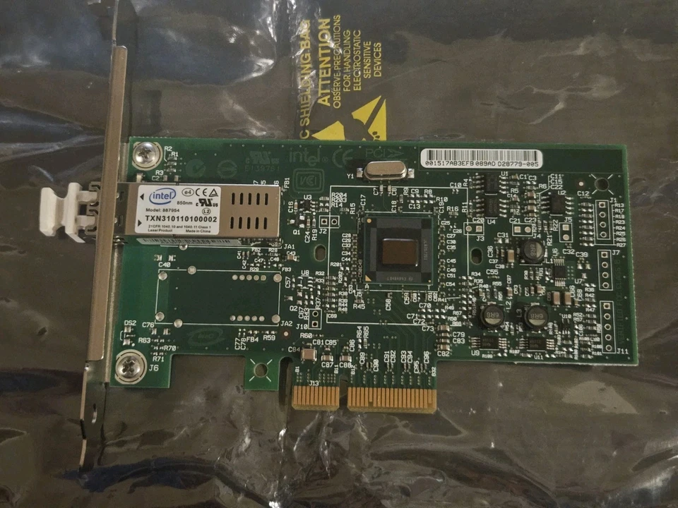Intel Pro/1000 Pci-e Network Interface Card NIC C60719 Fiber Adapter Dell 0GF668 - Image 1 of 4