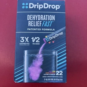DripDrop Electrolyte Drink Mix Berry Lemon Orange Watermelon 22 Ct Exp 5/27+ - Picture 1 of 4