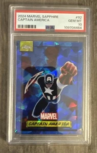 2024 Topps Chrome Marvel Sapphire Captain America #92 PSA 10 - Picture 1 of 2