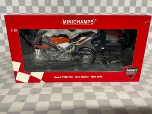 1/12 MINICHAMPS FIRMADO CHRIS WALKER DUCATI 998R F02 WSB 2003 EQUIPO HM PLANTA - Imagen 1 de 23
