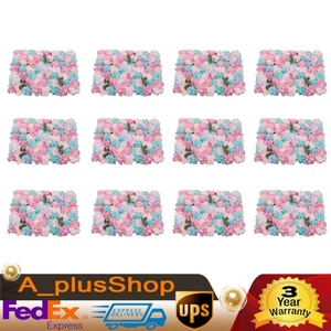 12x Artificial Flower Wall Rose Panel Floral Wedding Backdrop Decoration 60*40cm - Picture 1 of 18