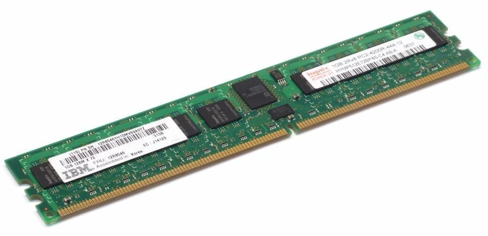 1GB Hynix DDR2 PC2-4200R-444-12 Reg ECC RAM HYMP512E72BP8G-C4 Ab-A IBM 12R8544 - Immagine 1 di 1