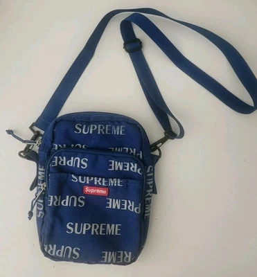 FW16 Supreme 3M Reflective Repeat Shoulder Bag Royal Cordura Fabric Rare Blue - Bild 1 von 4