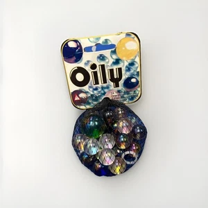 Oily Net Bag of 25 Glass Mega Marbles Vacor 1 Shooter 24 Players Assorted Colors - Picture 1 of 5