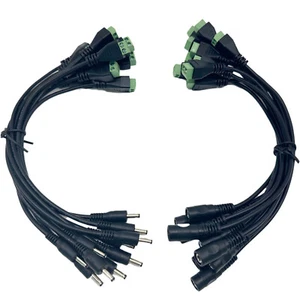 3.5mm x 1.35mm CCTV DC Power Male Female To AV Screw Video Balun Terminal Cable - Picture 1 of 15