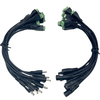 3.5mm x 1.35mm CCTV DC Power Male Female To AV Screw Video Balun Terminal Cable - Image 1 of 4