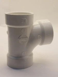 1 1/2" PVC DWV Sanitär T-Stück Nabe X Nabe. Sch 40 .  neu - Bild 1 von 4