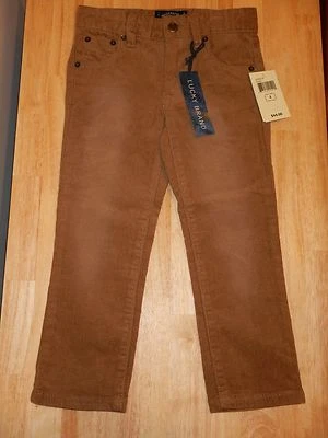NEW Lucky Brand Boys 4 Corduroy Pants Adjustable Khaki Brown Cooper Slim NWT $44 - Image 1 of 2