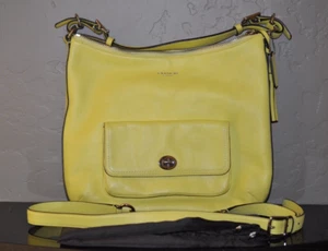 Coach Leather Legacy Lemon Yellow Courtenay Hobo Shoulder Bag- NWT - Picture 1 of 13