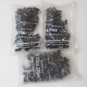 300-Telecrafter 200-S4BK 1/2", 100-S7BK 7/8" Flex Clips for RG-6 or RG59 - Picture 1 of 1