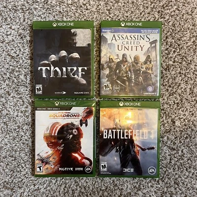 Xbox One Lot 4 ( Star Wars: Squadrons Sealed, Thief, Assassin’s, Battlefield) - Image 1 of 4