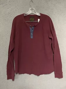 Lucky Brand Lived In Henley Thermal Red Men’s Size XL Adult Cotton - Picture 1 of 5