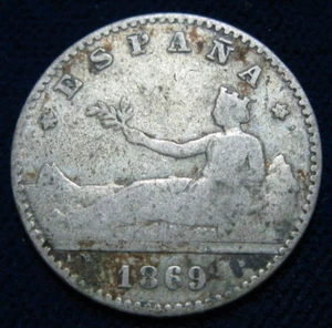 ZALDI2010 - PROVISIONAL GOVERNMENT, 50 CENTIMOS 1869. SILVER - Picture 1 of 2