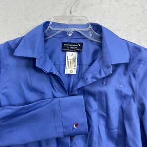 American Airline By Lands End Uniform Shirt Damen Medium Royal Blau Langarm - Bild 1 von 4