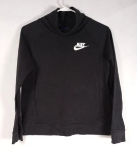 Nike Youth Size Large Cropped Sweatshirt Funnel Neck Black - Picture 1 of 8