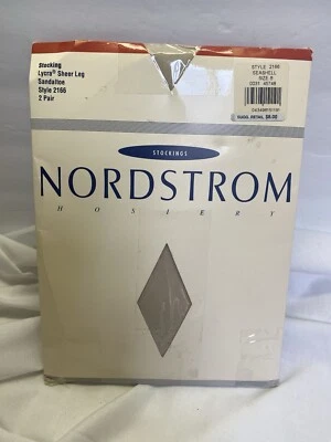2 Pares Medias NORDSTROM Sandalia Pierna Transparente Lycra Seashell Talla B Nuevo en Paquete Foto 1 de 4
