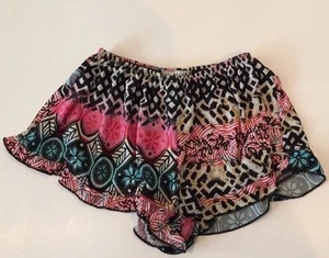 EUC So Nikki Girls Kids Multi Colored soft elastic waist shorts w/ Ruffles Med - Picture 1 of 4